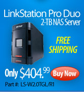 Buffalo LinkStation Pro Duo 2-TB NAS Server - LS-W2.0TGL/R1
